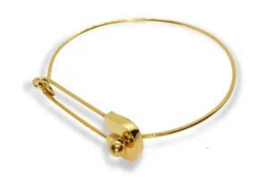 Bracelet or femme tendance fin, fermoir en épingle à nourrisse