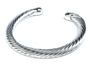 Bracelet jonc torsadé argent boule