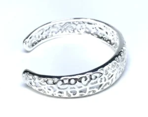 bracelet manchette argent ajourée