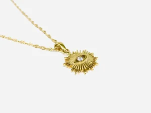 Pendentif Soleil oeil en zircon blanc