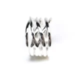 Bague ouverte de face Entrelaces Argent