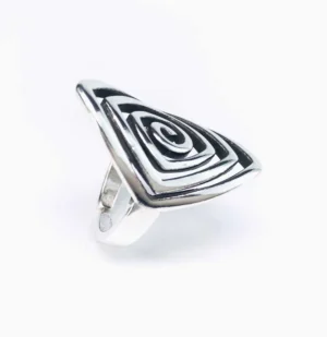 Bague Argent Design Original Losange Infini