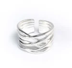 Bague Unique Ajustable Entrelacés en Argent