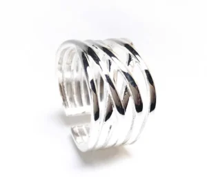 Bague tendance Ajustable Entrelaces Argent sterling 925