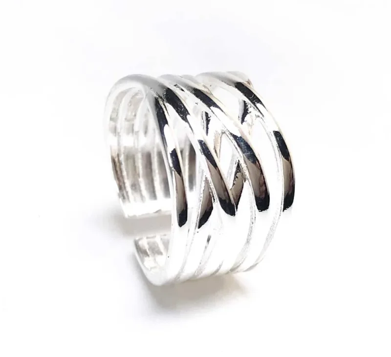 Bague tendance Ajustable Entrelaces Argent sterling 925