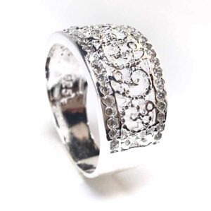 Bague ajourée design unique argent arabesque