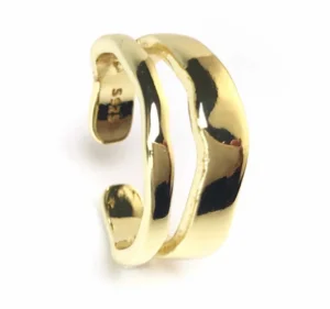 Bague ajourée ajustable or originale femmes