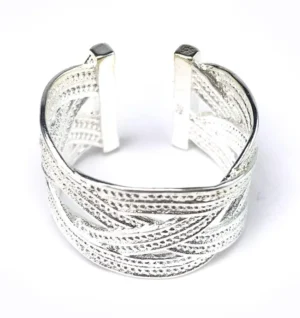 Bague ajustable argent femme entrelacé