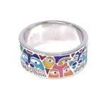 Bague anneau email couleur originales et uniques femmes argent 925