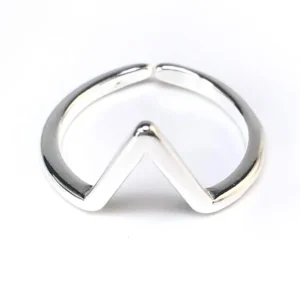 Bague femme argent ajustable forme triangle