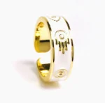 Bague femme intérieur or extérieure blanc