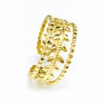 Bague femme laurier doré or fin 18k