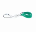 Boucle pendante argent et jade