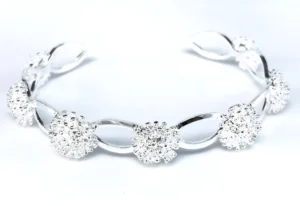 Jonc argent 925 pour femmes fleur de pistil