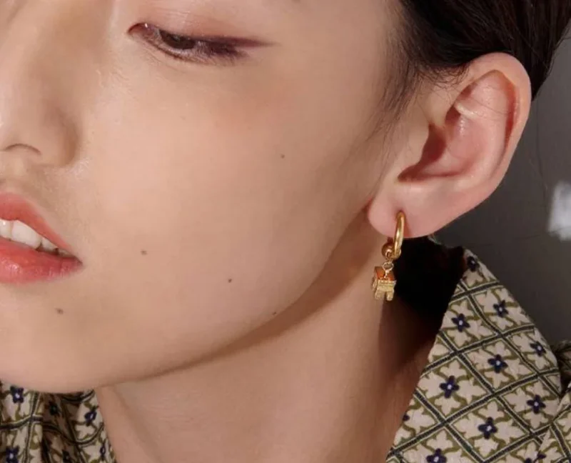 Boucles d'oreilles pendantes or arc-de-triomphe ou howdah
