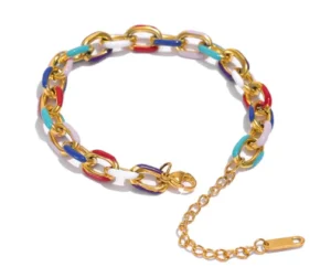 Bracelet pour femmes gros anneau style força de couleur