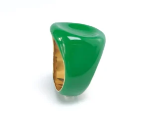 Bague verte or plaqué 18k photo