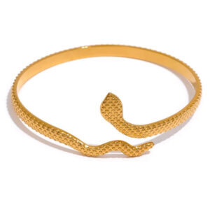 Jonc bracelet femme or forme serpent