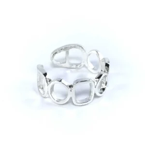 Bague 925 présenté profil ajustable argent maillon