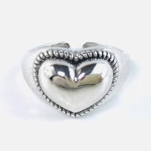 Bague femme coeur argent 925 relief bijou