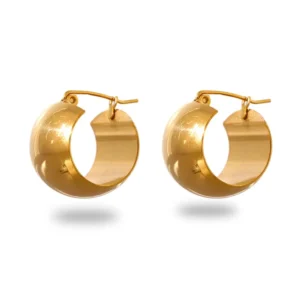 Petites boucles créoles épaisse doré or fin 18 carats
