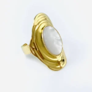 Bague Originale Or Nacre Blanche-2