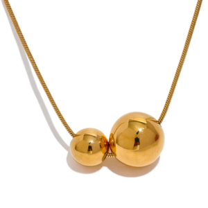 Collier femmes or en deux boules