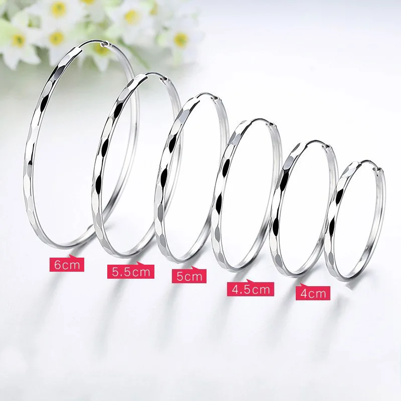 Créoles en argent fine 40,45,50,55, 60mm Créoles en argent fine 40,45,50,55, 60mm