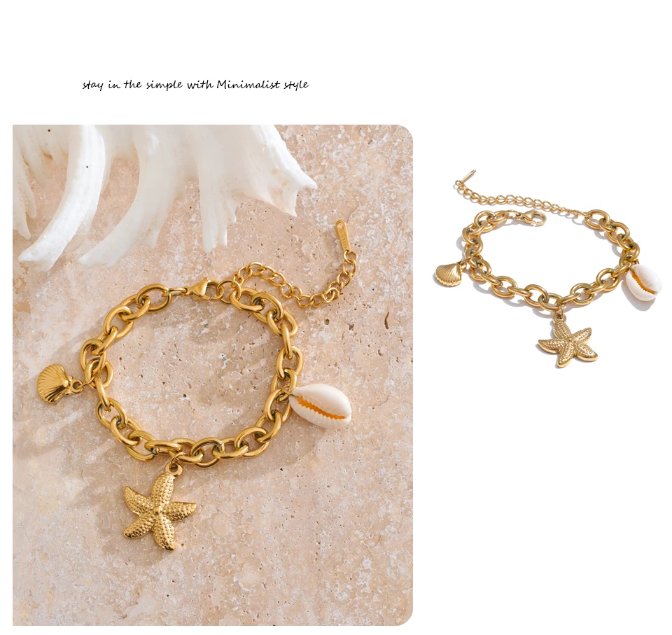 Bracelet Coquillage Or Femme