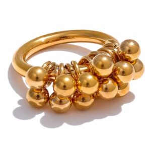 Bague en plaqué or grain de raisins