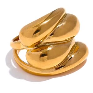 Bague or femmes large tendance