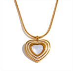 Collier plaqué or femme en forme bijou coeur fantaisie Collier plaqué or femme en forme bijou coeur fantaisie