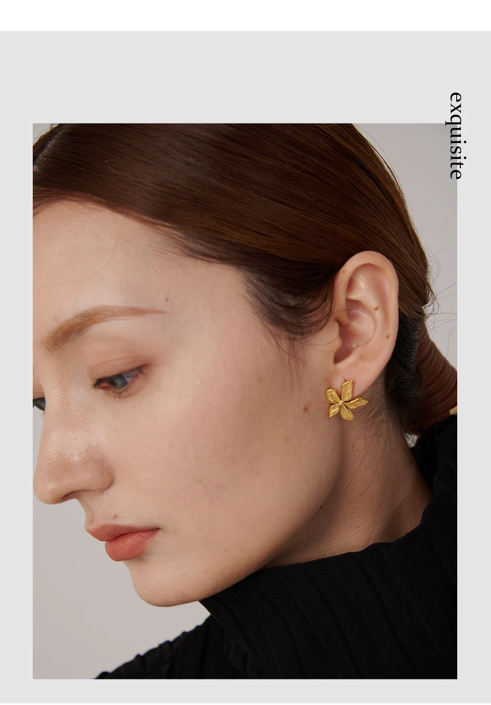 Boucle d'oreille Fleur Or Originale