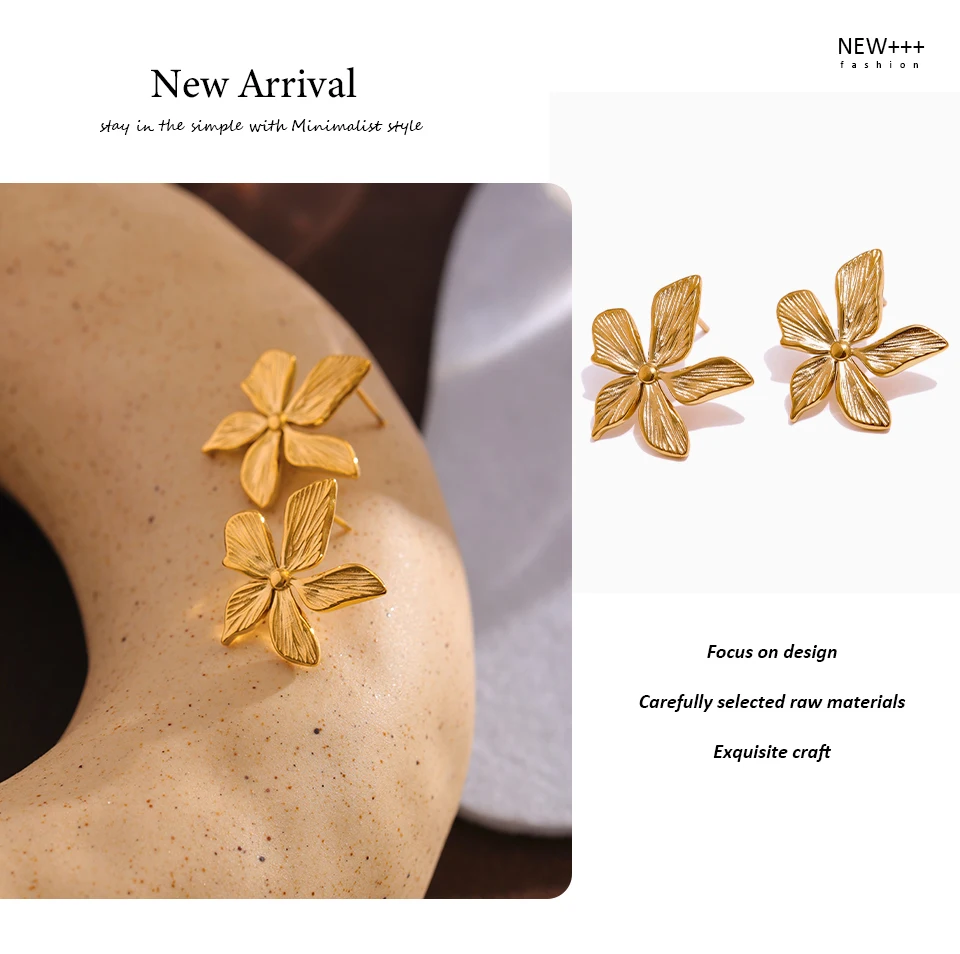 Boucle d'oreille Fleur Or Originale
