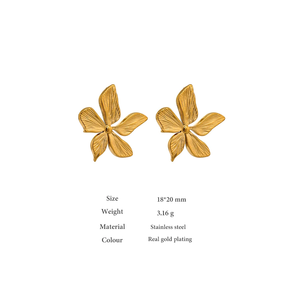 Boucle d'oreille Fleur Or Originale