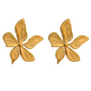 Boucles d'oreilles fleur or