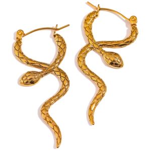 Boucle d'Oreille Pendante Or Serpent