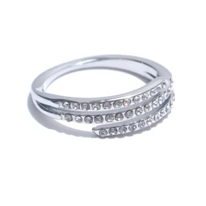 Bague argent Platinium et or