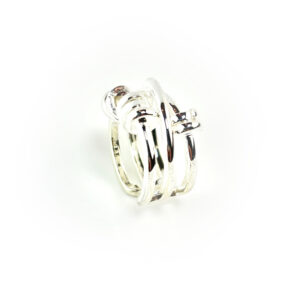 Bague argent trois anneaux femme vue de haut