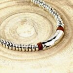 Bracelet perle argent cuir bijou femme homme Bracelet perle argent cuir bijou femme homme