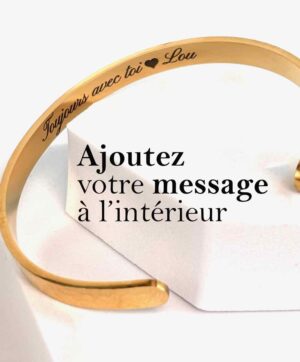 Bracelet jonc personnalisé – Message gravé à l’intérieur