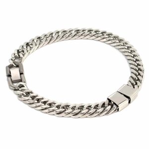Bracelet chaîne maille gourmette en acier inoxydable à graver