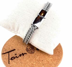 Gourmette femme en acier inoxydable maille serpent