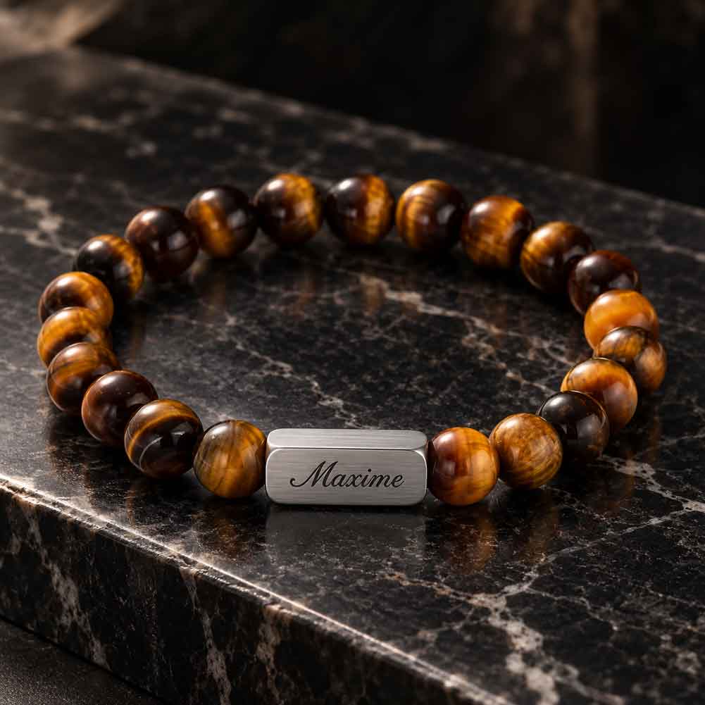Bracelet homme personnalisé oeil de tigre
