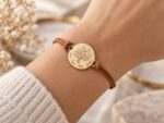 Bracelet cordon arbre de vie personnalisé Bracelet cordon personnalisé avec arbre de vie et quatre prénoms gravés